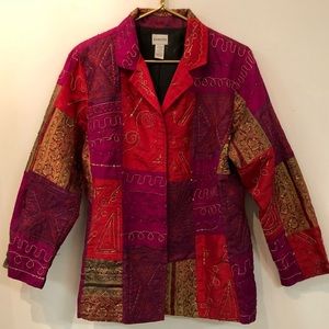 Chico’s Patchwork Embroidered Beaded Women’s Coat